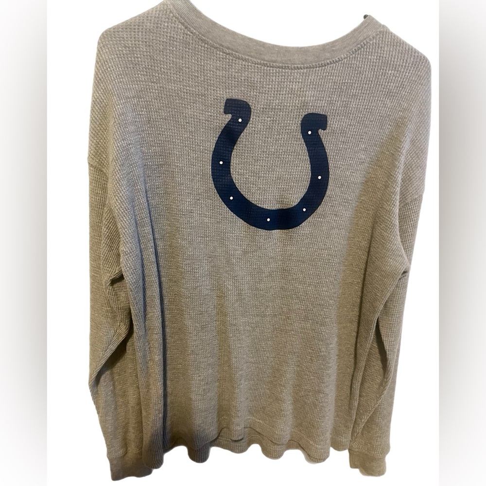 NFL Indianapolis Colts Gray Thermal Long Sleeved with Blue Logo